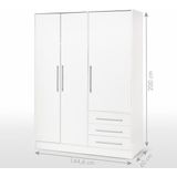 JUPITER Garderobe van wit hout in eigentijdse stijl - L 144,6 cm