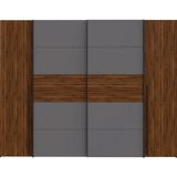 Forte Narago Kledingkast, houtmateriaal, Bakersfield walnoot/effen wolfraam grijs, B x H x D: 270,3 x 210,5 x 61,2 cm