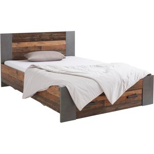 FORTE Bett »Clif, Jugendbett, Belastbarkeit 120 KG, Schubkasten optional«, (Liegefläche 140cmx200cm), Industrial Design