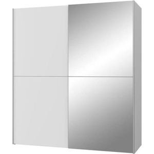 ULOS Kledingkast met 2 schuifdeuren + spiegel - Mat wit - L 170.3 x D 61.2 x H 190.5 cm
