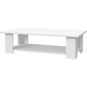 PILVI Rechthoekige salontafel - Mat wit - L 110 x D 60 x H 31 cm