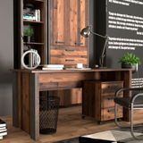 Forte Clif, houtmateriaal, Old Wood Vintage/betonlook grijs, B x H x D, 5 x 70 cm bureau, 153 x 73,5 x 70 cm