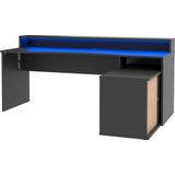FORTE Gamingtisch »Tezaur«, Eckschreibtisch mit RGB-Beleuchtung, Tower rechts/links montierbar