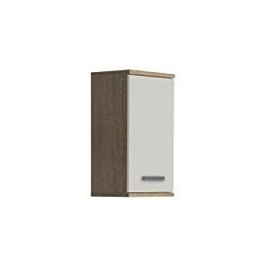 FORTE Veris hangkast met 1 deur, houtmateriaal, Sonoma eiken/wit hoogglans, 68,8 x 40,2 x 29 cm
