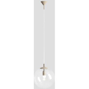 ALDEX Hanglamp Nohr met glazen kap, beige/helder