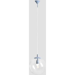 ALDEX Hanglamp Nohr met glazen kap, blauw/helder