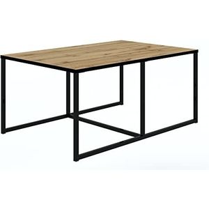 OGGI, Wotan Industriële vierkante salontafel, woonkamertafel, koffietafel, industrieel design, 102 cm x 46 cm x 67 cm