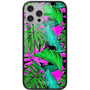 BABACO ERT Group mobiele telefoonhoes voor Apple iPhone 13 Mini origineel en officieel gelicentieerd plantpatroon 004 gehard glas, beschermhoes