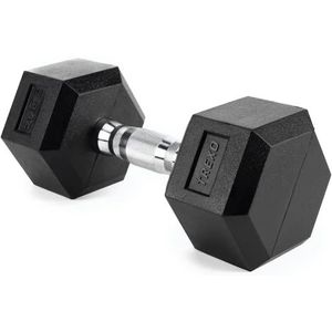 TREXO Zeshoekige dumbbell 7,5 kg Duurzame rubberen gietijzer voor krachttraining thuis met stabiele ergonomische handgreep HXD75 Hex halter