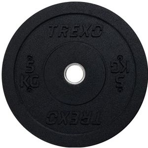 TREXO Olympic Bumper 10 kg halterschijf rubberen materiaal voor lange halter 50 mm diameter duurzame fitnessschijf krachttraining crossfit