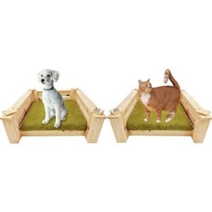 Dennenhouten Bed voor Katten En Honden Van Kleine Rassen Duurzaam Bed Solide Huis Comfortabel Slapen (LEG1S W OBICIE OL)