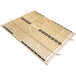 WOODRAM Lattenbodem, professioneel frame, Slim, voor bedden van bed, hoogwaardig bedframe, 56 gebogen berken, houten latten, inklapbaar, geschikt voor veer- en schuimmatrassen, dual, 180 x 200 cm
