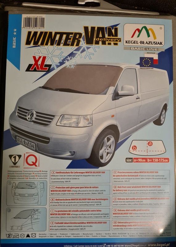 Ruitbescherming maat XL antivorst scherm ruit beschermdoek vorst sneeuw ijsvorming bus o.a. transporter, tevens bescherming voor uw interieur tegen de felle zon.