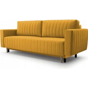 Elegante bank met slaapfunctie, Moderne bank, Modern interieur, Woonkamer, Slaapkamer, Kamer, Sofa - RIVEN (GEEL - TRINITY 26)