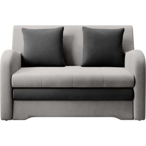 Slaapbank, 2-zitsbank voor woonkamer, sofa met slaapfunctie en opbergruimte, moderne bank, 2-zits - 130x85x103 cm - AMIRO (Lichtgrijs + Roze - Nube 03+ 24)