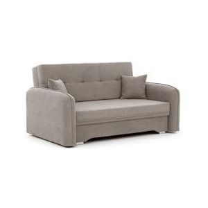 Slaapbank, sofa met slaapfunctie en opbergruimte, 3-zitsbank van Velvet voor woonkamer, moderne bank, 3-zits fluwelen bank, uittrekbaar, met opbergbox 155x105x75 SOFA LILIANE (Lichtbeige - Poco 07)