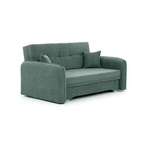 Slaapbank, sofa met slaapfunctie en opbergruimte, 3-zitsbank van Velvet voor woonkamer, moderne bank, 3-zits fluwelen bank, uittrekbaar, met opbergbox 155x105x75 SOFA LILIANE (Mint Groen - Poco 100)