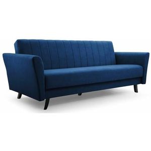 Zitsbank met slaapfunctie en opbergruimter, een bank voor de woonkamer, een slaapbank 3-zitsbank 231x90x93 cm - ANGELLI (Zee blauw - Kronos 9)