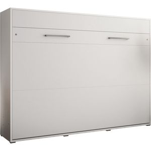 InspireMe - Verticaal Bedkast Opklapbed ALABAMA 160 - Vouwbed - Moderne Stijl - 160x200cm - Wit Mat (zonder Matras)