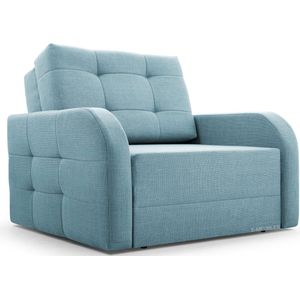 Fauteuil Met slaapfunctie Slaapbank Ban Porto 80 Fauteuil Slaapbank - Armstoel - Kinderbed - Compact en Comfortabel 101 cm - 1 zits - Lichtblauw (BRAGI 80)