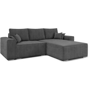 Ecksofa mit Schlaffunktion und Bettkasten, Couch für Wohnzimmer, Schlafsofa Sofagarnitur Sofa Eckcouch L-Form mit 250x86x176 cm - ERNO II (Rechts,