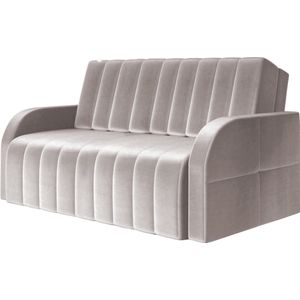 Slaapbank, Bank met slaapfunctie, 2-zitsbank, Armstoel, Kinderbed, logeerbed, slaapfunctie met beddegoedlade, bankstel, sofa voor jeugdkamer - 141x90x104cm - MONTANA 120 (Beige - Paros 02)