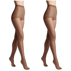 Conte elegant 2-pack duurzame semi-matte damespanty's - dunne damespanty's met gemarkeerde slipjes - gladde SOLO 20 kleur Scherm maat 4