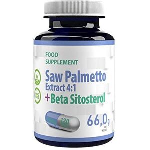 Saw Palmetto + Beta Sitosterol Complex 450mg 120 Vegan Capsules, In laboratorium getest, hoge dosis supplement, Gluten- en GGO-vrij