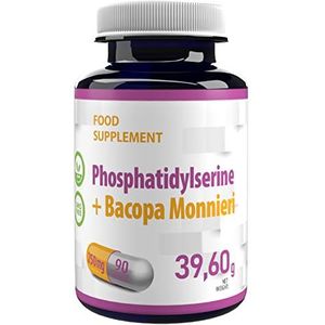 Phosphatidylserine + Bacopa Monnieri 250mg 90 Vegan Capsules, In Laboratorium getest, hoge dosis supplement, Gluten- en GGO-vrij