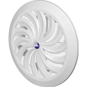 Ventilatierooster Ø 150 mm 15 cm rond wit afsluitbaar kunststof insectennet insectenbescherming afsluitrooster afzuiglucht afvoerlucht rooster ventilatie T 89