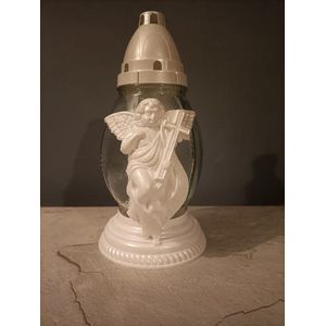Herdenkinglicht engel kruis grafkaars lantaarn windlicht decoratie graflantaarn Graflicht