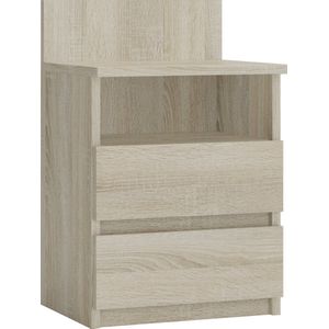 Nachtkastje met lades - planken - Sonoma - 40 x 59 x 32 cm