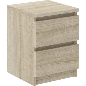 Nachtkastje met lades - plank - Sonoma - 30 x 40 x 30 cm