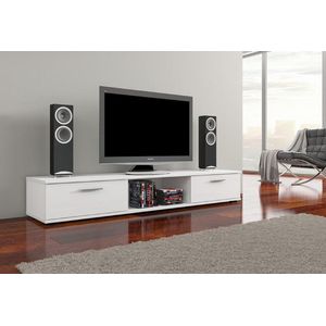 TV meubel - Aridea - Wit hoogglans - 175x23x38 cm