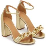 Kazar - Gouden Sandalen - Dames - Leer - Blokhak en Bedekte Hiel