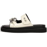 Kazar - Muiltjes - Wit - Leer