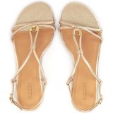 Merk - Sandaal - Effen - Leer - Riemsluiting - Platte Hak