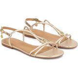 Merk - Sandaal - Effen - Leer - Riemsluiting - Platte Hak