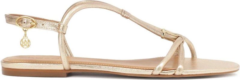 Merk - Sandaal - Effen - Leer - Riemsluiting - Platte Hak