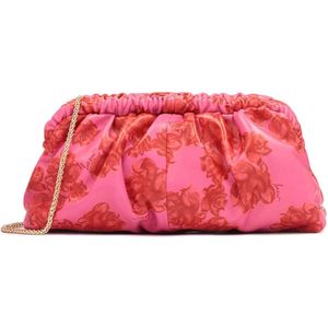 Pink floral pouch bag