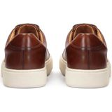 Kazar - Bruine Sneakers - Leer - Comfortabele Herensneakers met Witte Zool