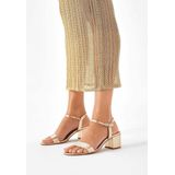 Kazar - Schoenen - Geel - Leer - Gouden Lage Sandalen met Hak