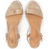 Kazar - Schoenen - Geel - Leer - Gouden Lage Sandalen met Hak