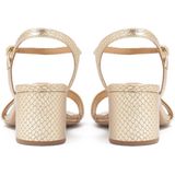 Kazar - Schoenen - Geel - Leer - Gouden Lage Sandalen met Hak