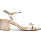 Kazar - Schoenen - Geel - Leer - Gouden Lage Sandalen met Hak