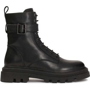 Veterboots - Zwart - Nerfleder - Bontvoering