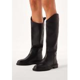 Kazar - Dames Schoenen - Zwart - Leer - Platte Instap Lederen Laarzen