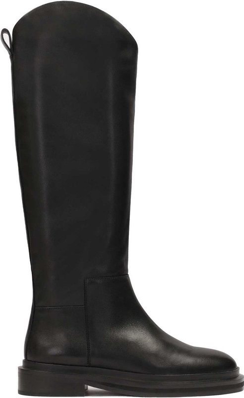 Kazar - Dames Schoenen - Zwart - Leer - Platte Instap Lederen Laarzen