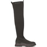 Flexible over the knee boots on a straight sole