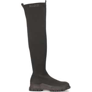 Flexible over the knee boots on a straight sole